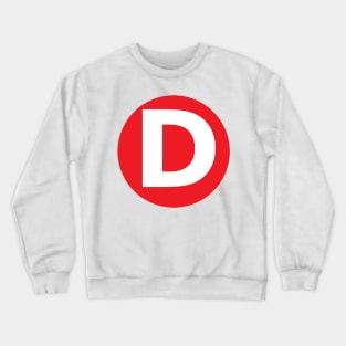 Letter D Big Red Dot Letters & Numbers Crewneck Sweatshirt